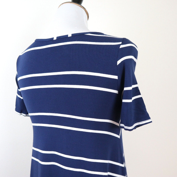 ASOS US 4 T Shirt Dress Short Sleeve Jersey Knit Blue White Stripe - Picture 5 of 8